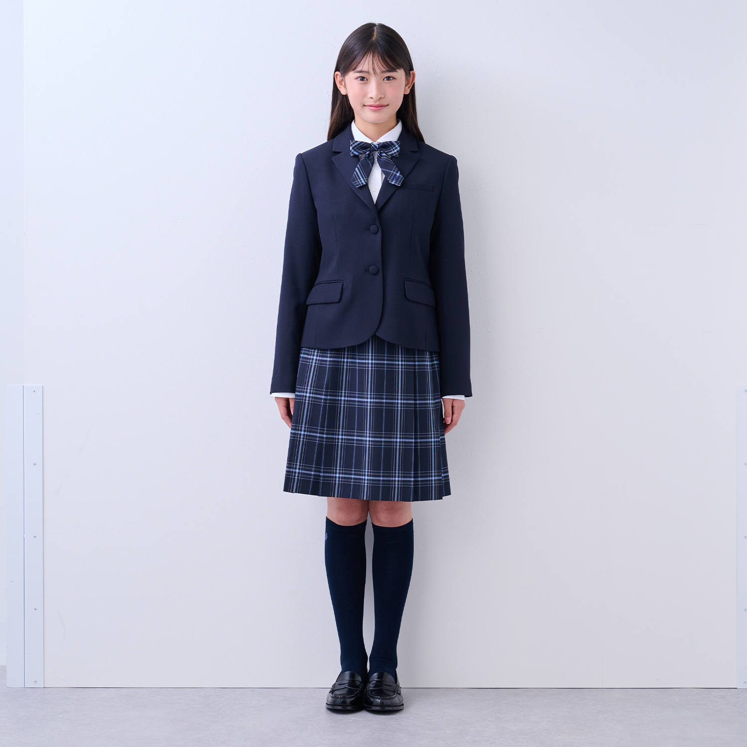 【予約商品/9月中旬～下旬お届け予定】【卒服】【洗える】サイドプリーツチェックスカート