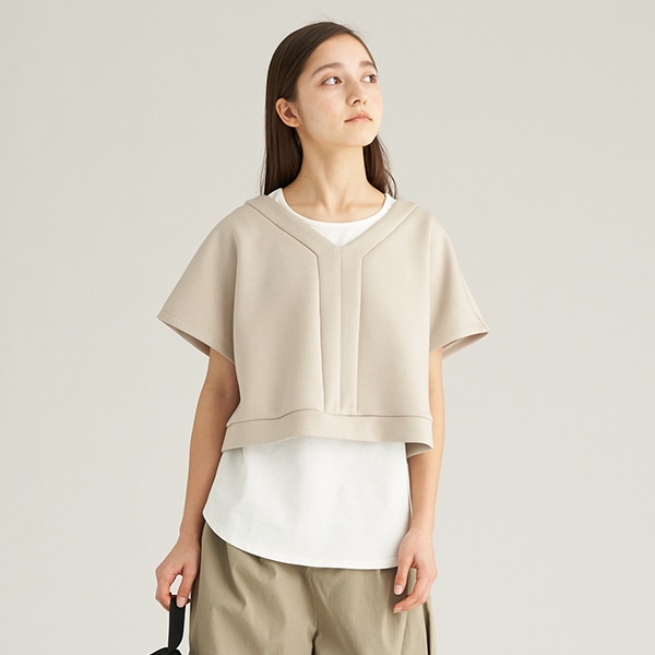 【AMI】ショート丈半袖トップス×タンクトップセット