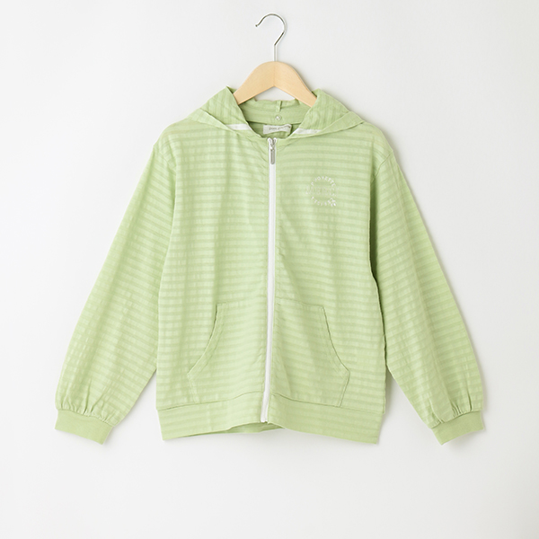 【UVカット加工】シアーボーダージップパーカ