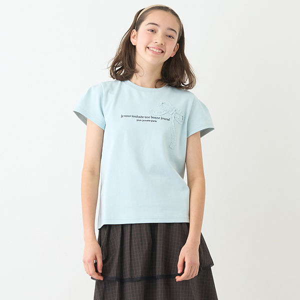 ギャザーリボンTシャツ