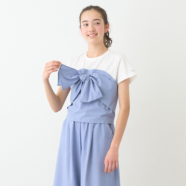 【ニコ☆プチ掲載】リボンビスチェTシャツ