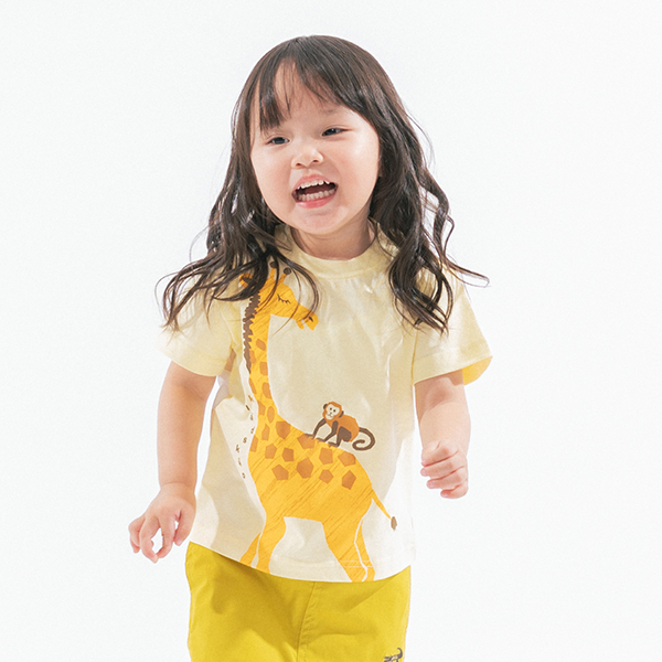 後ろボーダーアニマル半袖Tシャツ
