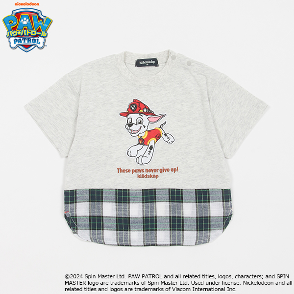 【パウ・パトロール】裾チェック半袖Tシャツ