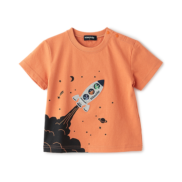 宇宙と恐竜半袖Tシャツ