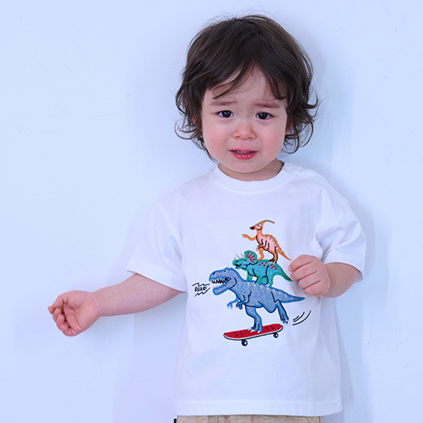 スケボー恐竜半袖Tシャツ