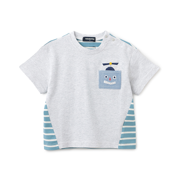 ロボットポケットボーダー切替半袖Tシャツ