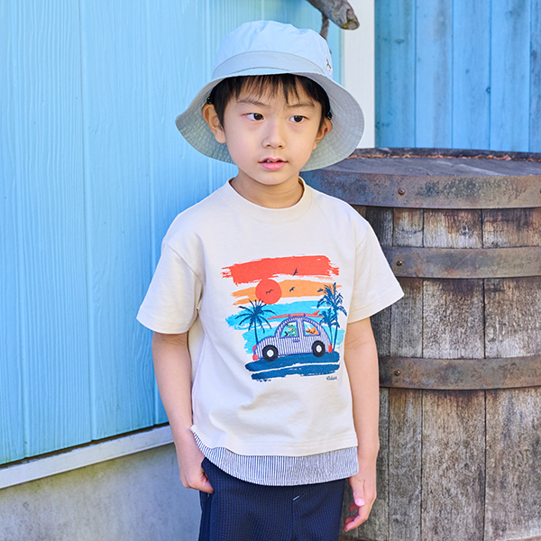 サンセットカー半袖Tシャツ