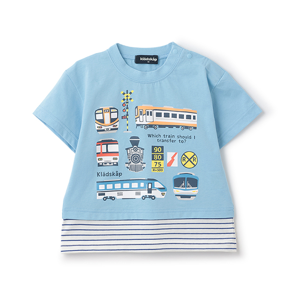 【人気商品再入荷】【直営店で取り扱い無し】裾レイヤード風電車半袖Tシャツ