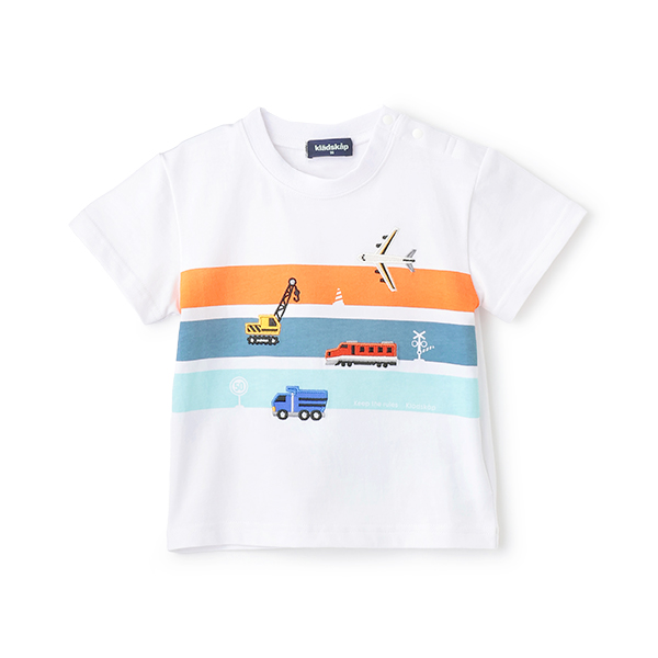 【人気商品再入荷】【直営店で取り扱い無し】乗り物アップリケ半袖Tシャツ