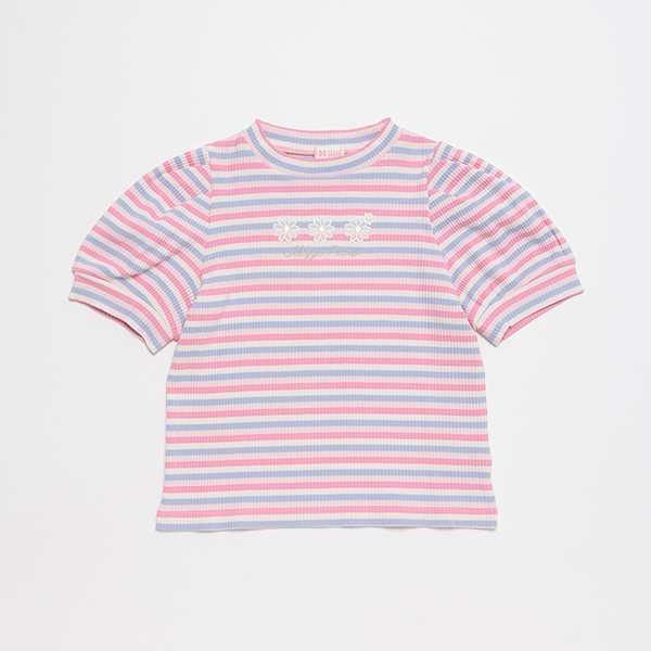 【人気商品再入荷】【直営店で取り扱い無し】マルチボーダーパフスリーブTシャツ