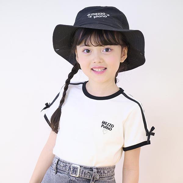 袖ラインリボン　半袖Tシャツ