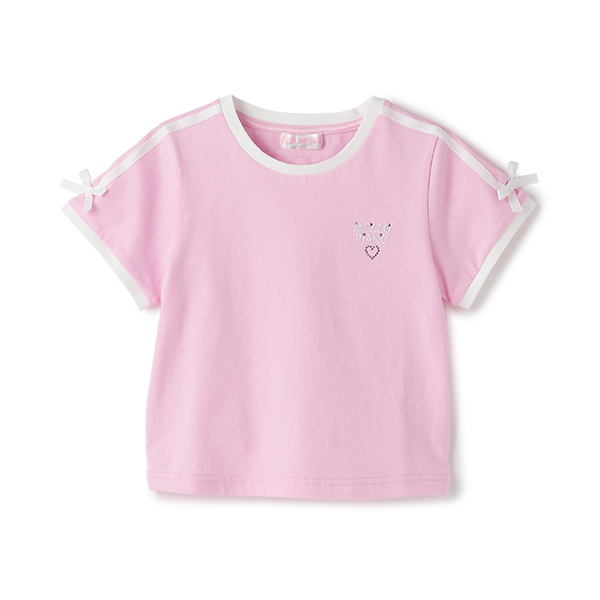 袖ラインリボン　半袖Tシャツ