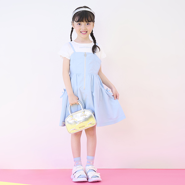 フロントZIPキャミワンピース＆半袖Tシャツセット