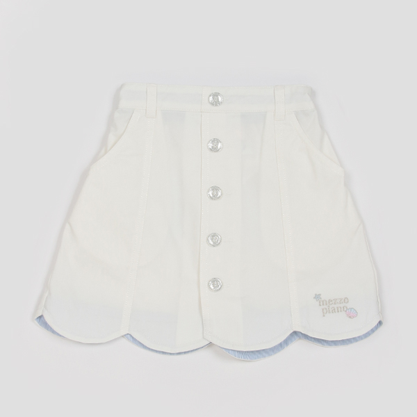 【人気商品再入荷】【直営店で取り扱い無し】シェルポケット　裾スカラップスカート