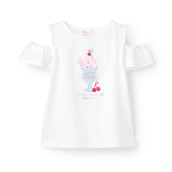 【人気商品再入荷】【直営店で取り扱い無し】ダイナーメニュー肩開き　2wayTシャツ
