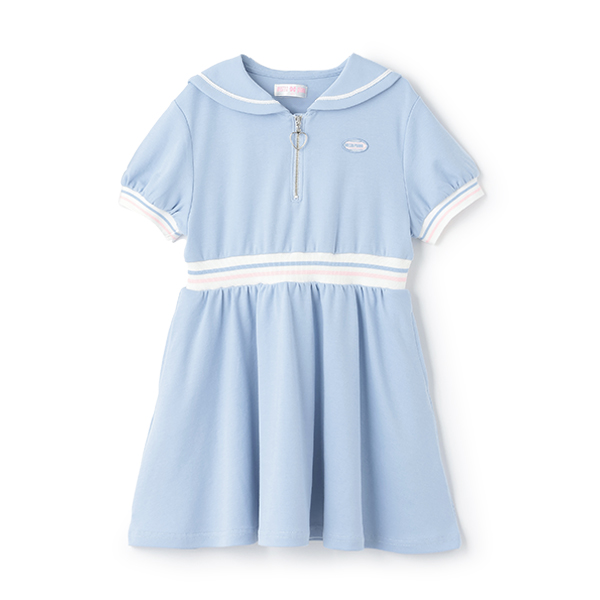 【人気商品再入荷】【直営店で取り扱い無し】ハーフジップ　セーラーワンピース
