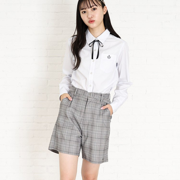 【卒服】リボンタイ付きハイウエストキュロット