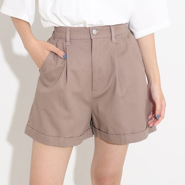 折り返しタックキュロットパンツ
