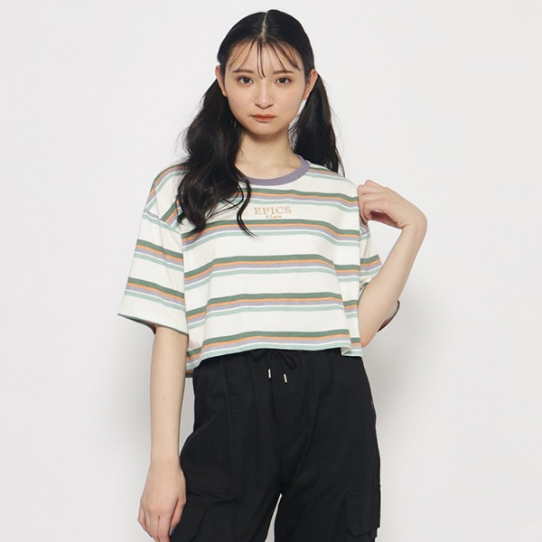 マルチカラーボーダーTシャツ