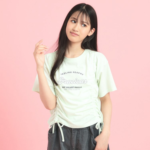 フロントドロストリボンTシャツ