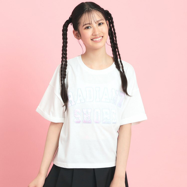 【再値下げ】サテンアップリケカレッジTシャツ