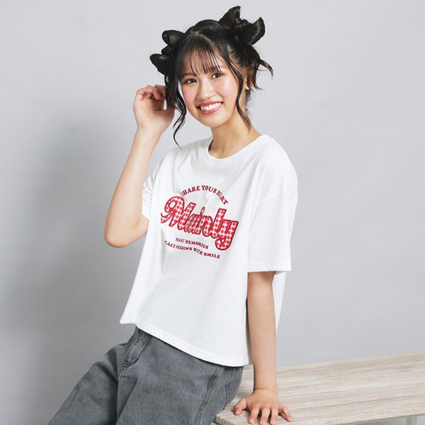 【再値下げ】接触冷感ギンガムアップリケTシャツ