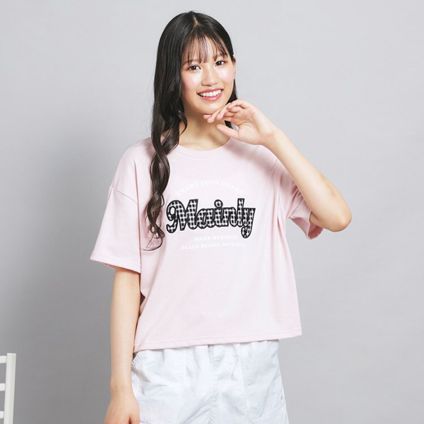 【再値下げ】接触冷感ギンガムアップリケTシャツ
