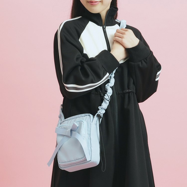 持ち手クシュクシュリボン付きショルダー