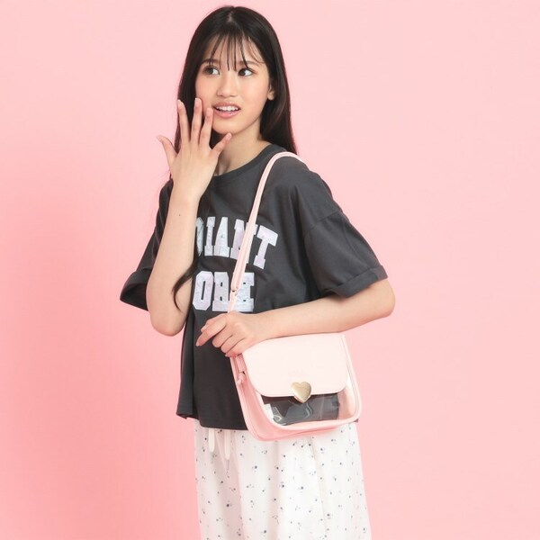 ハートバックルPVCショルダーバッグ