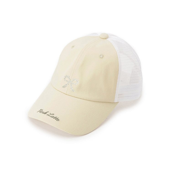ストーンリボンメッシュキャップ