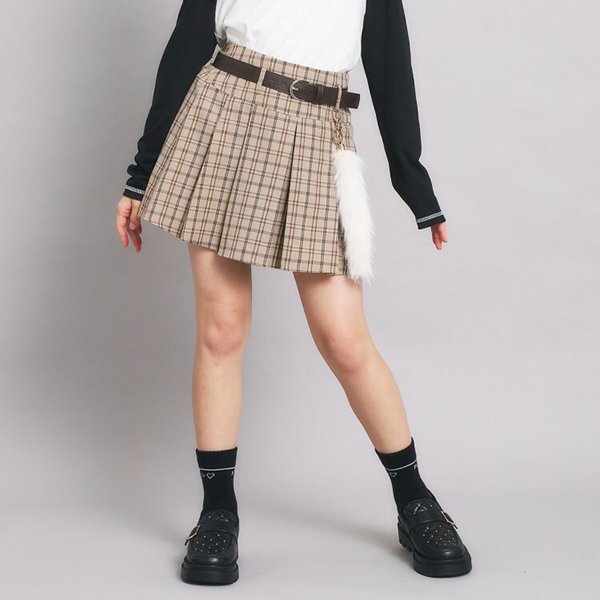 ベルト付プリーツスカート