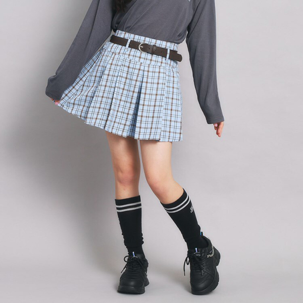 ベルト付プリーツスカート