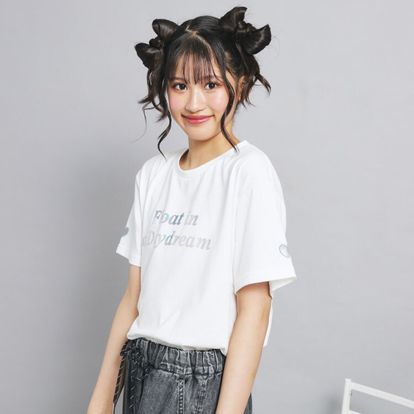 オーロラプリントハートあきTシャツ