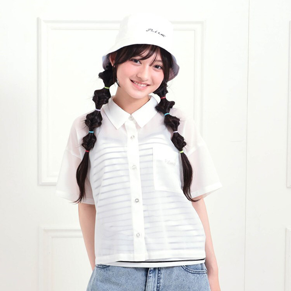 【セットアイテム】半袖シアーシャツ＋冷感キャミセット