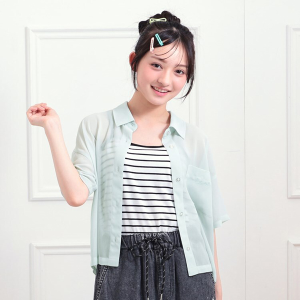 【セットアイテム】半袖シアーシャツ＋冷感キャミセット