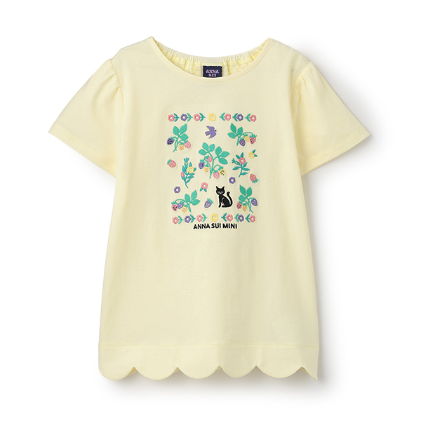 【人気商品再入荷】【直営店で取り扱い無し】刺しゅう 裾スカラ半袖Tシャツ