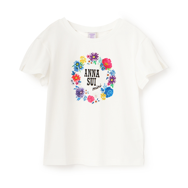 【人気商品再入荷】【直営店で取り扱い無し】花ロゴ肩スリットTシャツ