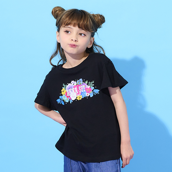 フラワー転写プリントTシャツ