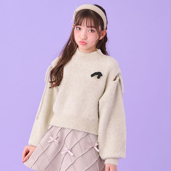 肩キラキラニット