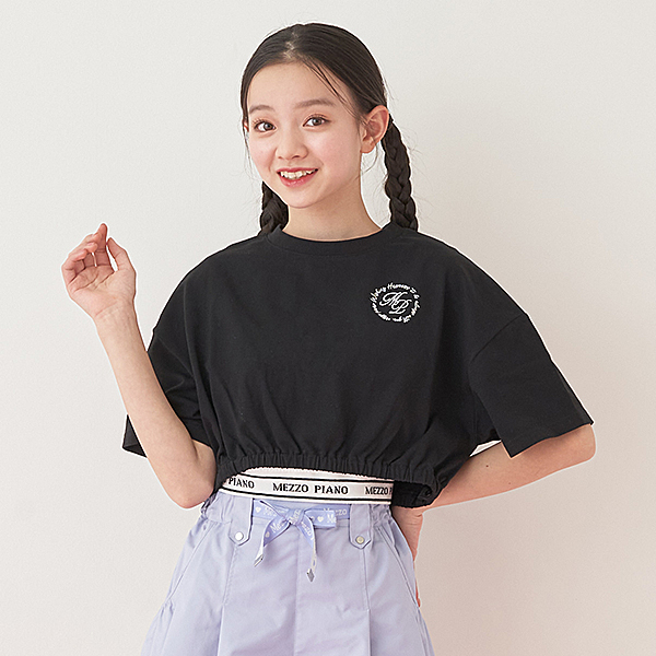 ショート丈Tシャツ＆リブタンクトップセット