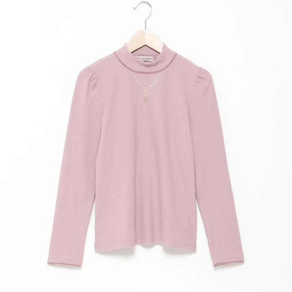 テレコネックレス長袖Tシャツ