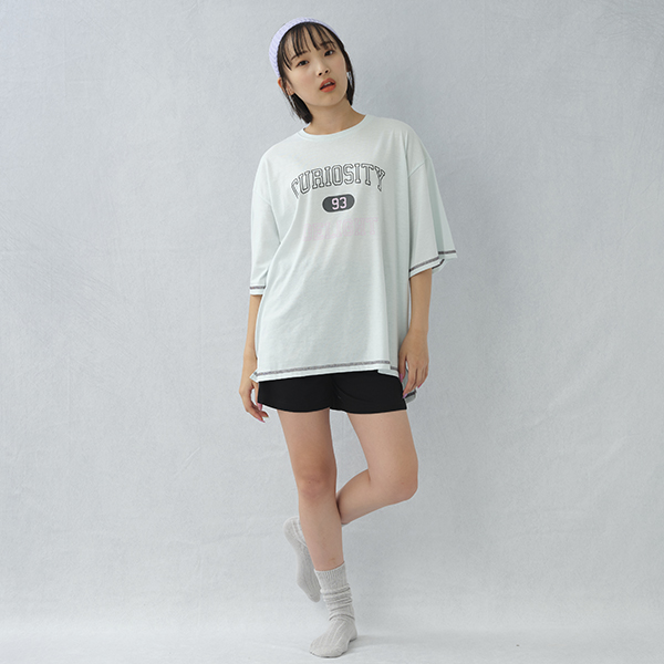 天竺カレッジロゴTスーツショートパンツ