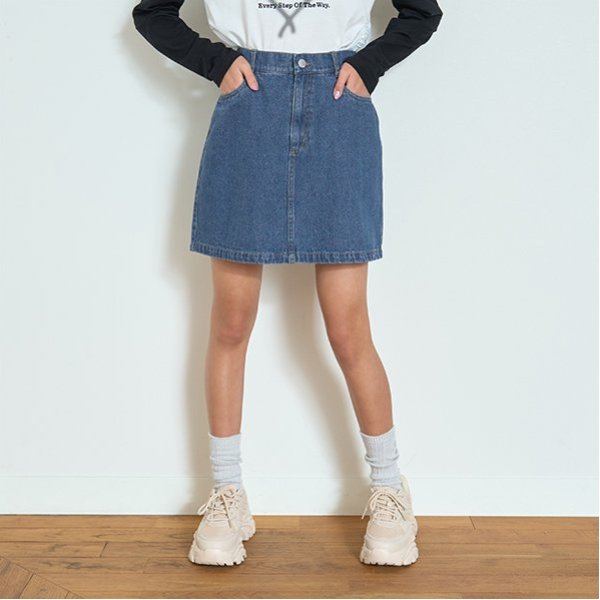【ベーシック】【GOODPRICE】デニム・ツイル台形スカパン