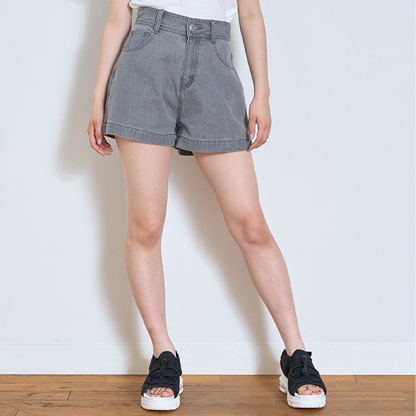 【GOODPRICE】プレートロゴデニムショートパンツ