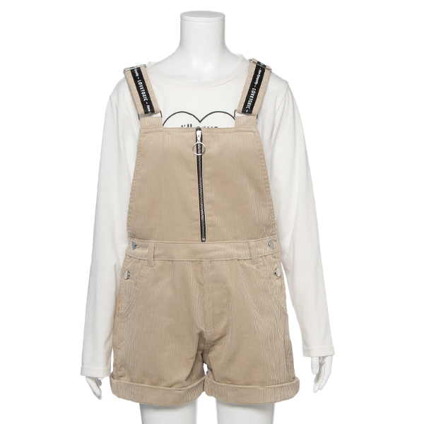 コーデュロイショートサロペットパンツ