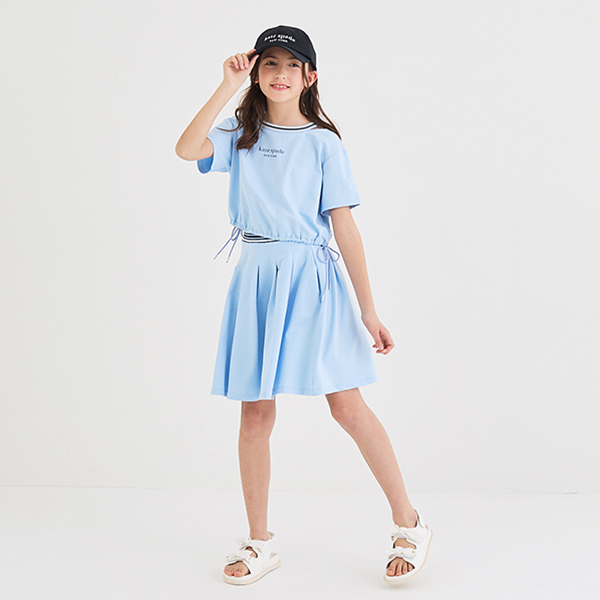 ガールズ クロップドTシャツ&スカートセット