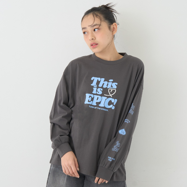 【7days】ロゴソデプリントルーズロンT