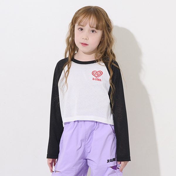 ハートロゴラグランシアー長袖Tシャツ