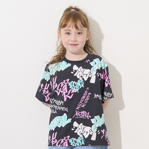グラフィティ総柄半袖Tシャツ