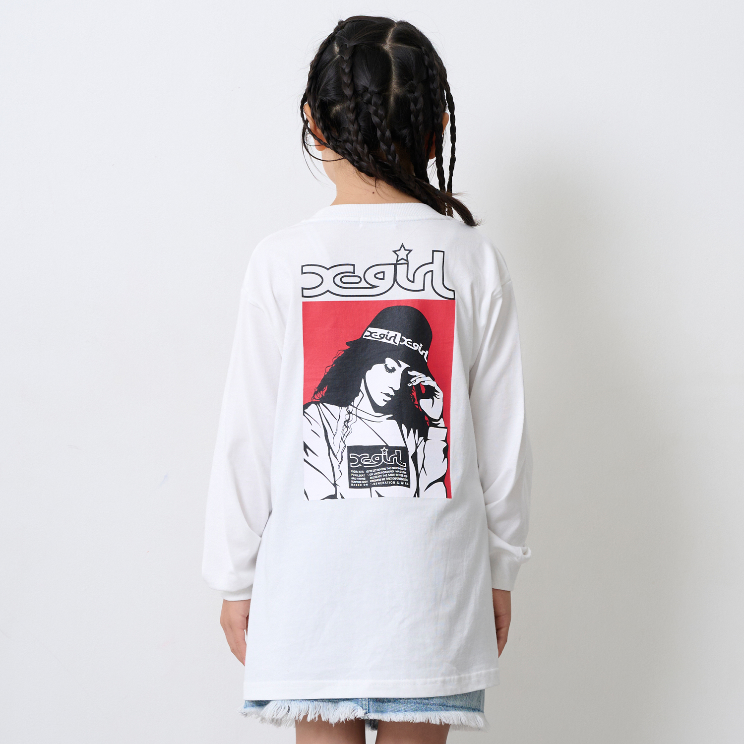 ガールバックプリント長袖Tシャツ
